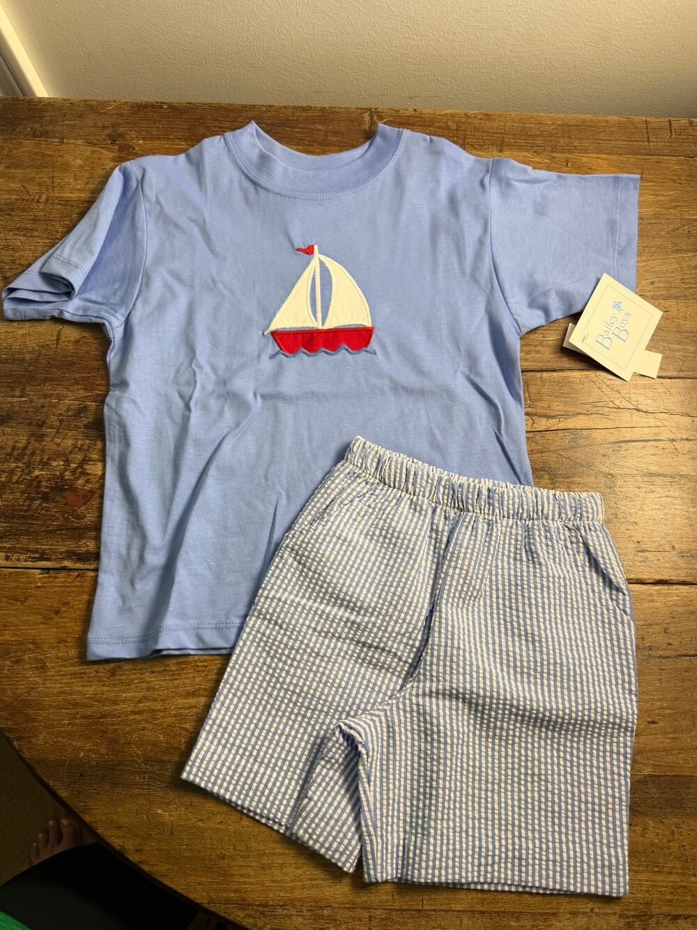 Bailey Boys Sailboat Shorts Set NWT size 4T $64